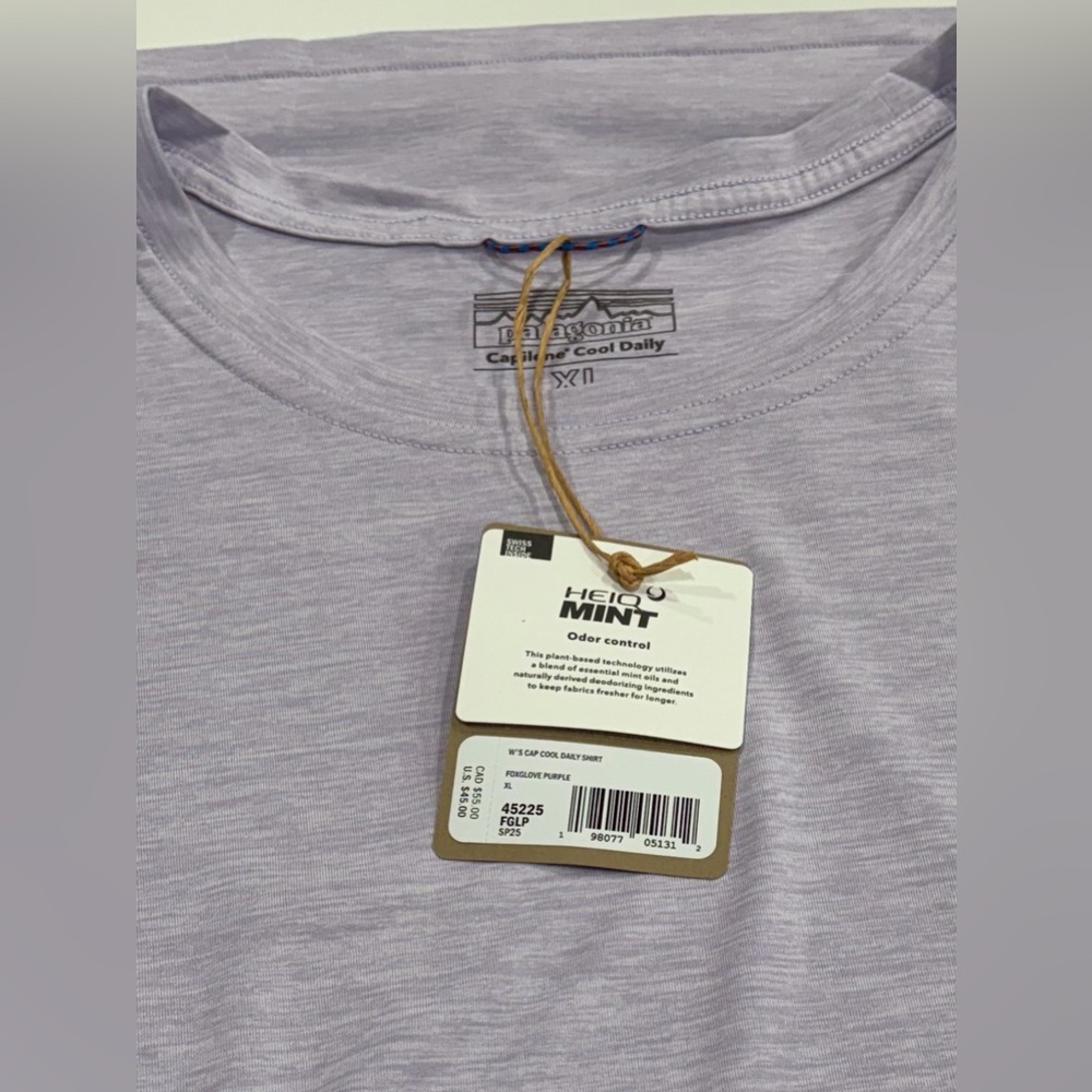 Patagonia Women's XL Cap Cool Daily T-Shirt Foxglove Purple NWT Capilene - Picture 6 of 7